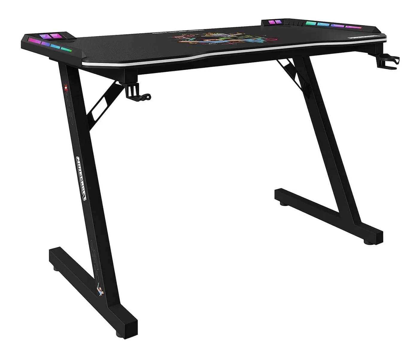 Minecraft Gamingtisch mit LED - Carbonoptik, Minecraft Print, Metallgestell - Bild 2