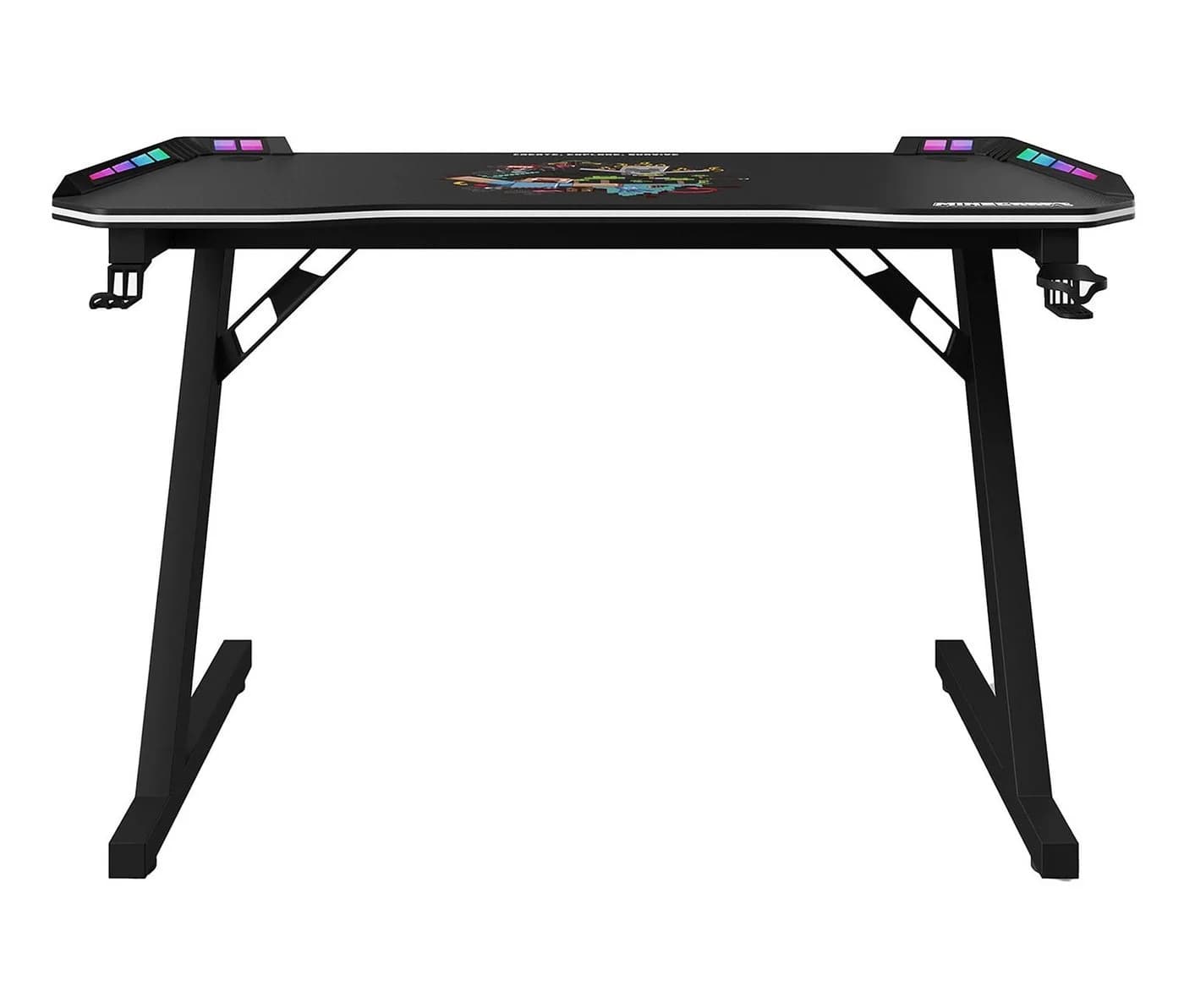 Minecraft Gamingtisch mit LED - Carbonoptik, Minecraft Print, Metallgestell - Bild 3