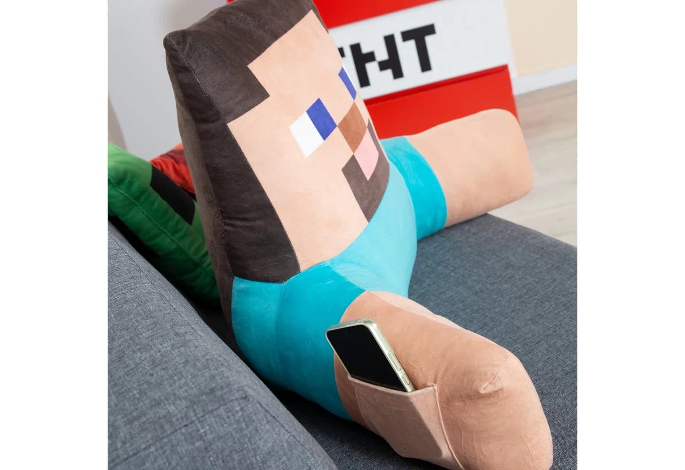 Minecraft Sitzkissen mit Rückenlehne - Weiches Samt-Lesekissen in 3 Designs - Bild 3