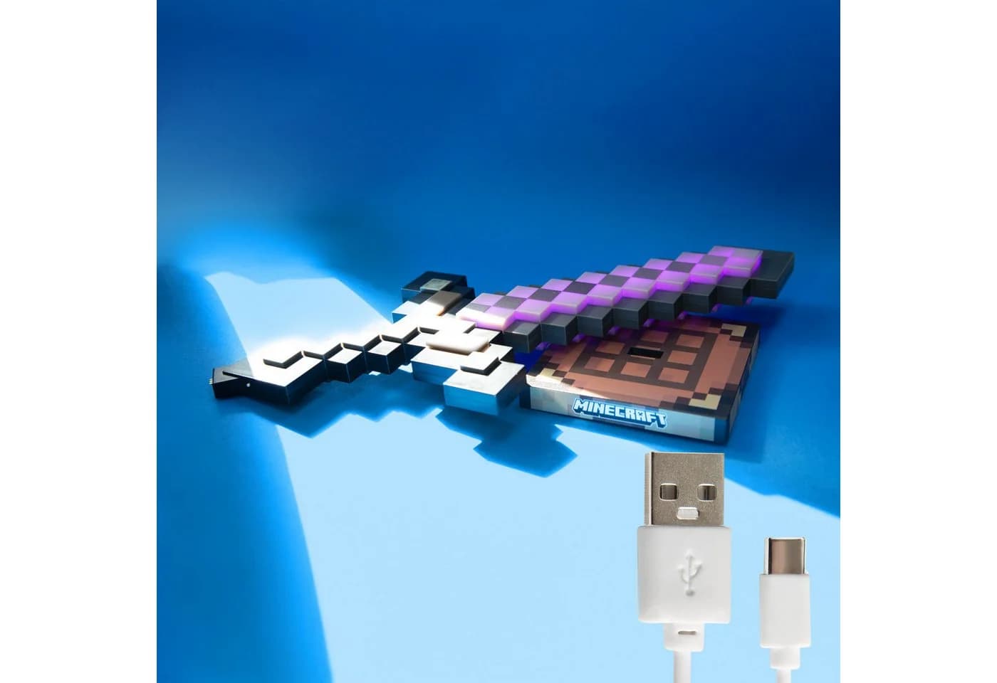 Minecraft LED Dekolicht Netherite Schwert Lampe mit Akku