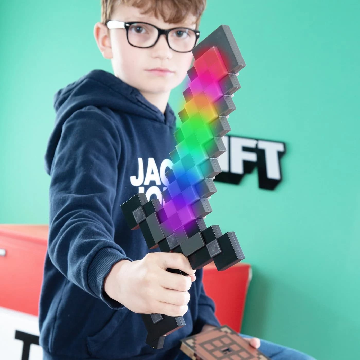 Minecraft LED Dekolicht Netherite Schwert Lampe mit Akku - Bild 3
