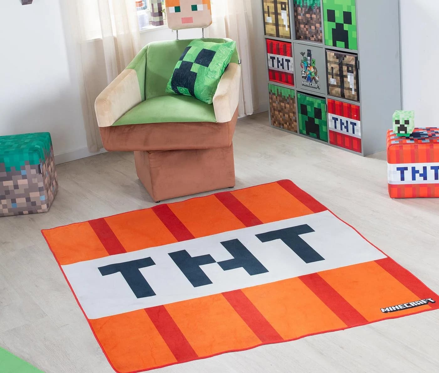 Minecraft Teppich 120x120 cm Creeper oder TNT Design Polyester - Bild 3