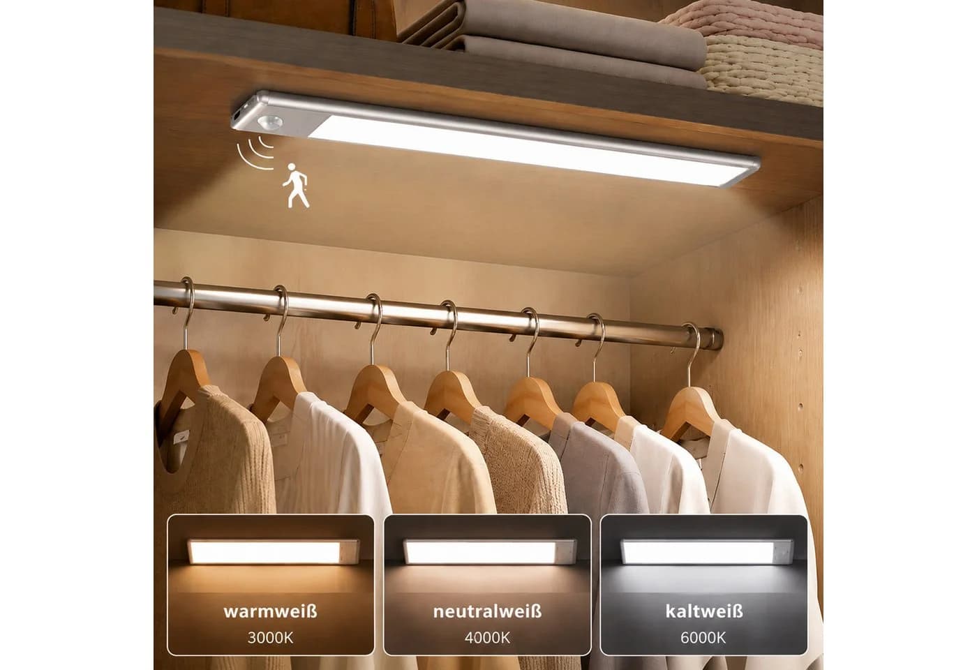 BOOD LED Unterbauleuchte mit Bewegungsmelder 3000K/4000K USB-C - Bild 2