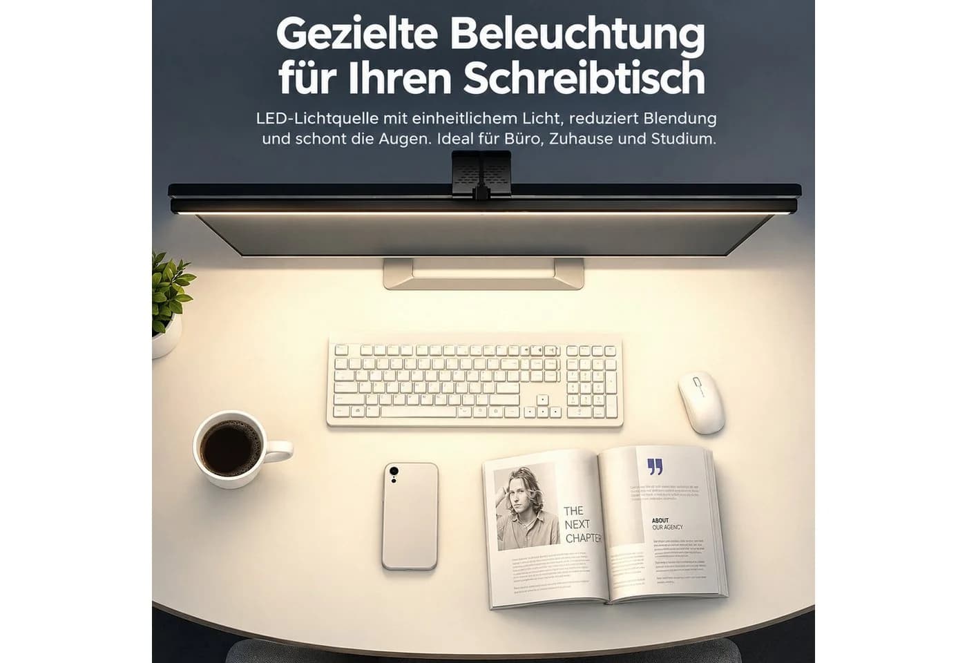 BOOD LED Monitorleuchte Schwarz Stufenlos Dimmbar USB - Bild 5