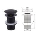 wohnfreuden Pop-Up Ablauf-Ventil 90 mm Schwarz Messing Bild 1