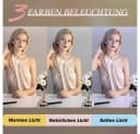 TUWENA LED-Lichtspiegel 3 Farben LED Spiegelleuchte, 9 Helligkeiten Dimmbar Schminklicht Bild 3