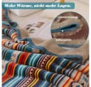 TUWENA Wolldecke Kuscheldecke Flanell-Polyester-Mikrofaser Bunte Streifen Bild 3