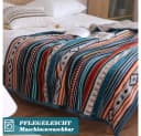 TUWENA Wolldecke Kuscheldecke Flanell-Polyester-Mikrofaser Bunte Streifen Bild 4