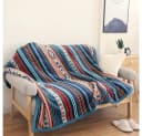 TUWENA Wolldecke Kuscheldecke Flanell-Polyester-Mikrofaser Bunte Streifen Bild 5