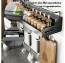 TUWENA Gewürzregal Wand, 12 Haken, 2 Becher Bild 4