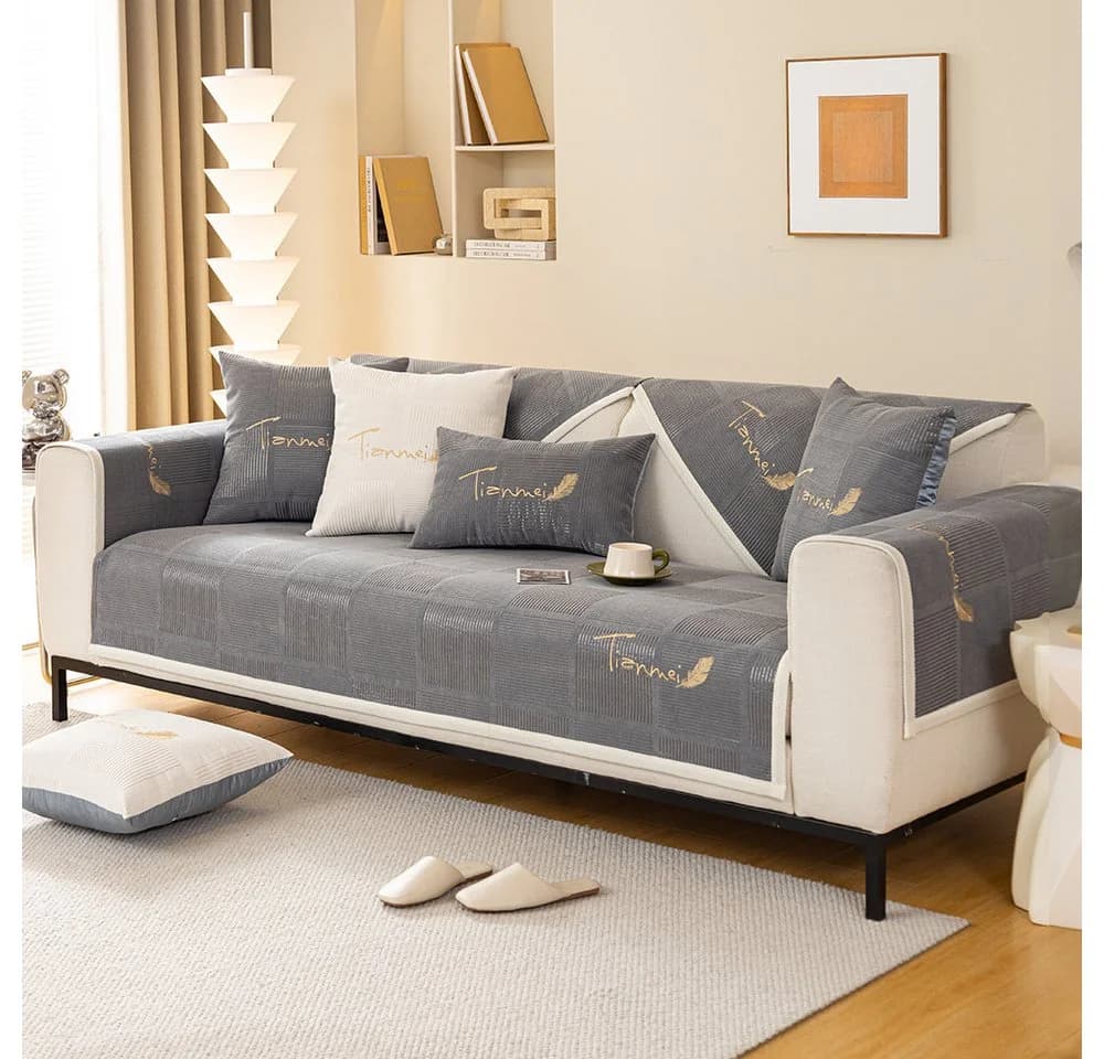 TUWENA Sofahusse Sofaschoner Rutschfest Couch Überzug L Form 1/2/3/4 Sitzer - Bild 2