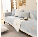 TUWENA Sofahusse Rutschfest Hellgrau Chenille Bild 4