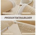 TUWENA Sofaüberzug Plüsch rutschfest L-Form beige/grau Bild 3