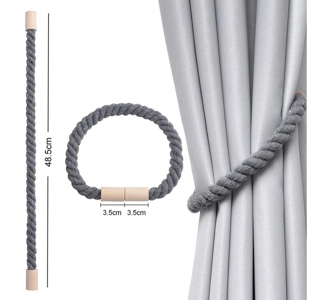 TUWENA Magnetische Vorhang Raffhalter 2 Stück Baumwolle