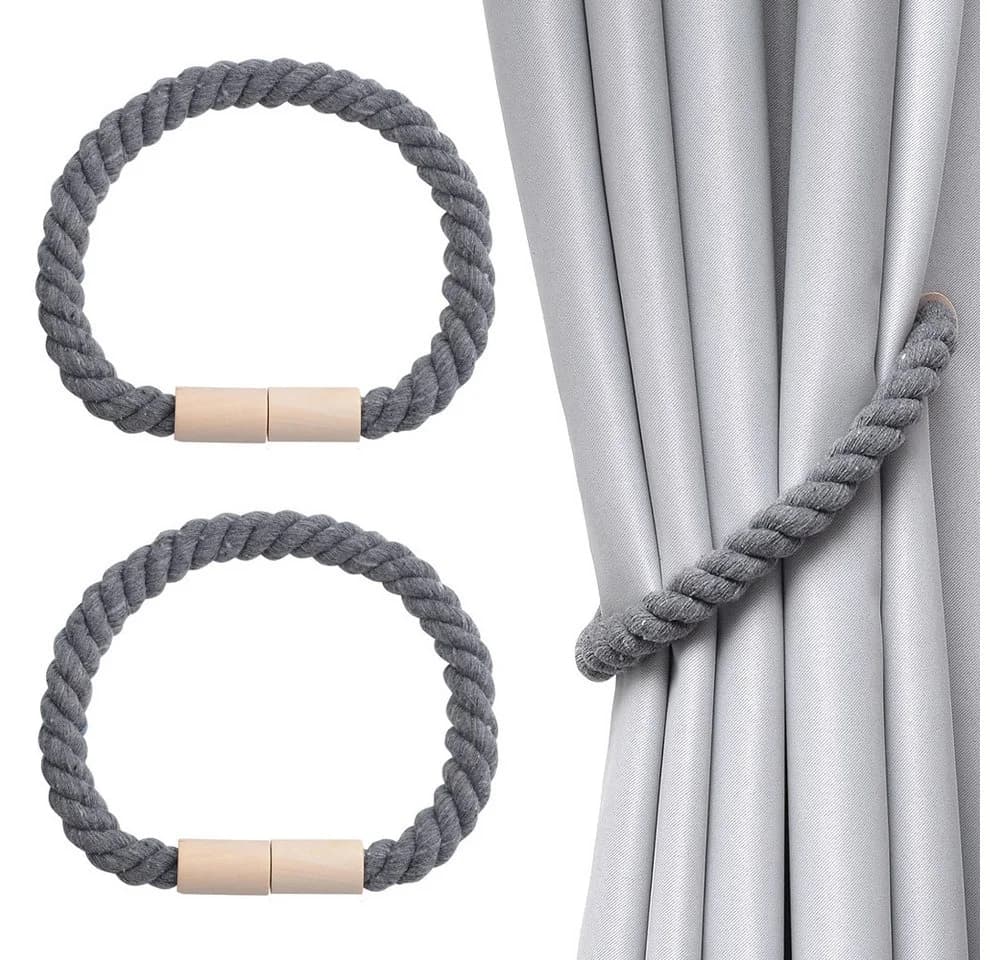 TUWENA Magnetische Vorhang Raffhalter 2 Stück Baumwolle - Bild 2