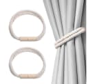 TUWENA Magnetische Vorhang Raffhalter 2 Stück, Baumwolle, Grau, Beige Bild 2