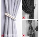 TUWENA Magnetische Vorhang Raffhalter 2 Stück, Baumwolle, Grau, Beige Bild 5