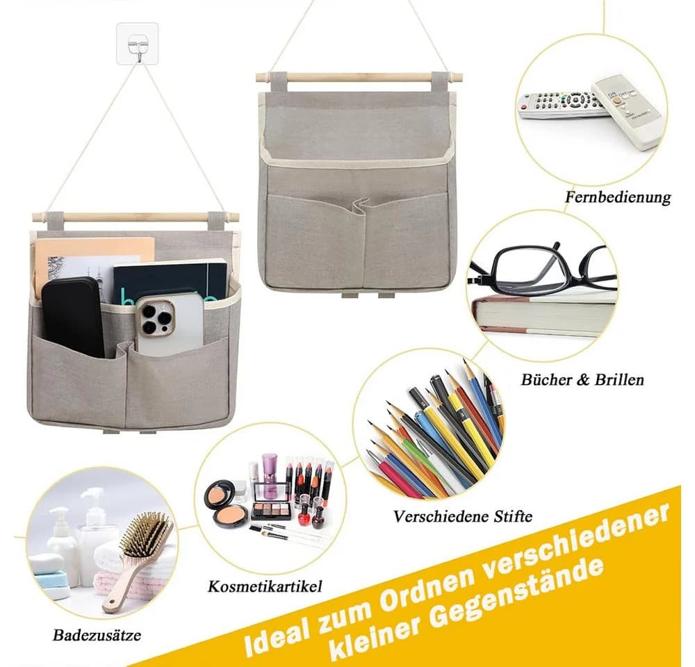 TUWENA Hängeaufbewahrung 2 Stück Grau/Weiß Faltbar - Bild 5