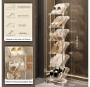TUWENA Schuhregal Schmal Transparent Stapelbar 45 Grad Bild 1