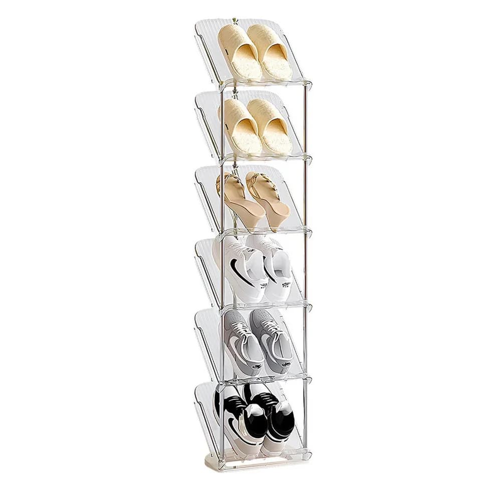 TUWENA Schuhregal Schmal Transparent Stapelbar 45 Grad - Bild 2