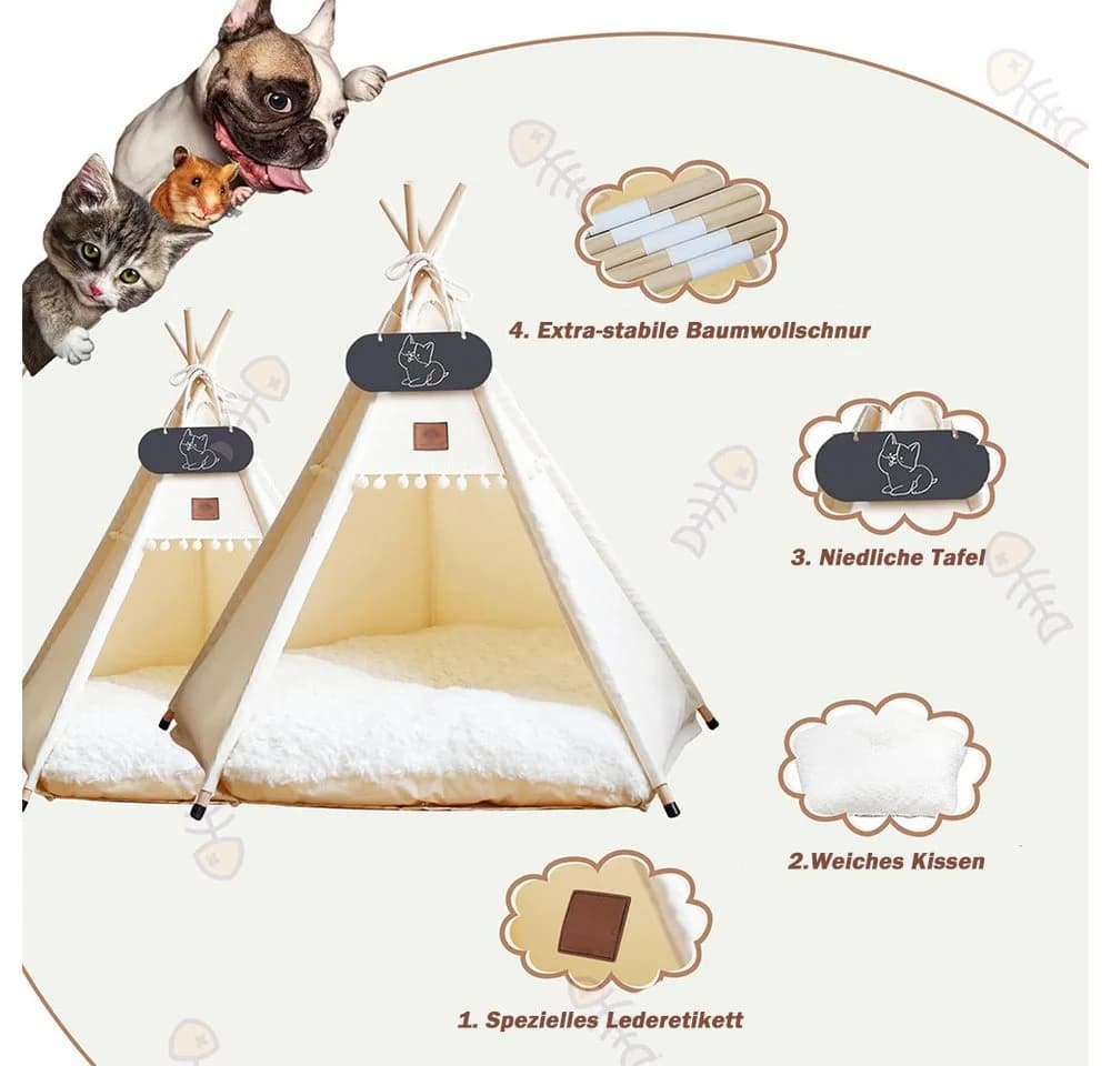 TUWENA Tierbett Tipi Zelt für Haustiere - Bild 3