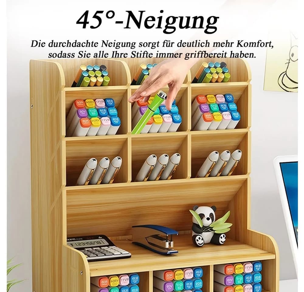 TUWENA Schreibtisch-Organizer mit Schublade und 12 Fächern