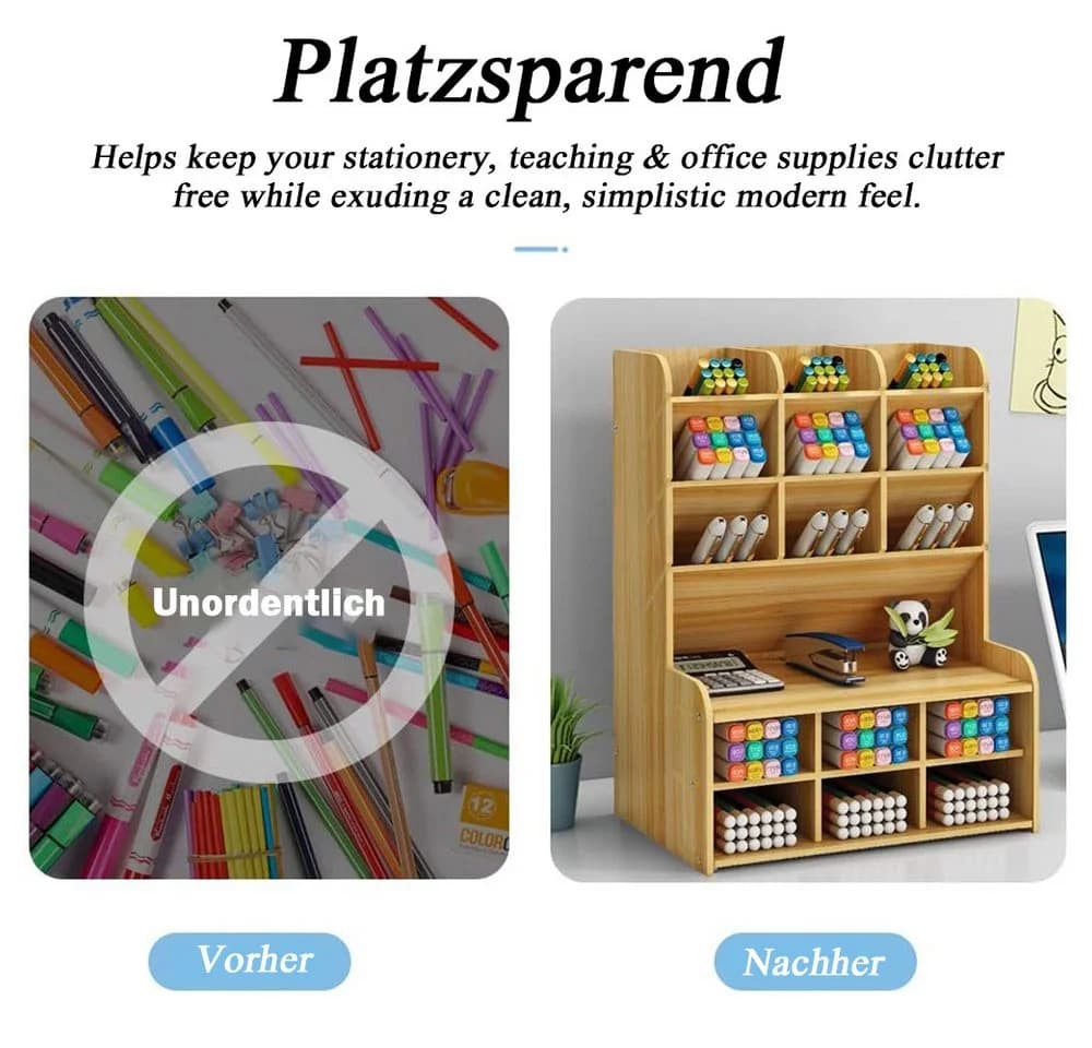 TUWENA Schreibtisch-Organizer mit Schublade und 12 Fächern - Bild 5