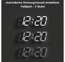 TUWENA Wanduhr 3D LED Digitaluhr Weiß Dimmbar Bild 3