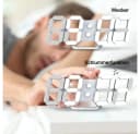 TUWENA Wanduhr 3D LED Digitaluhr Weiß Dimmbar Bild 4