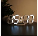 TUWENA Wanduhr 3D LED Digitaluhr Weiß Dimmbar Bild 5