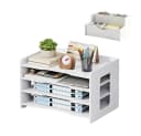TUWENA Schreibtisch Organizer Weiß mit Stifthalter Bild 2