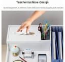 TUWENA Schreibtisch-Organizer Weiß mit Schublade & Stifthaltern Bild 3