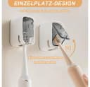 AFKSMILE Zahnbürstenhalter Wandhalterung mit Deckel Grau/Braun Bild 3