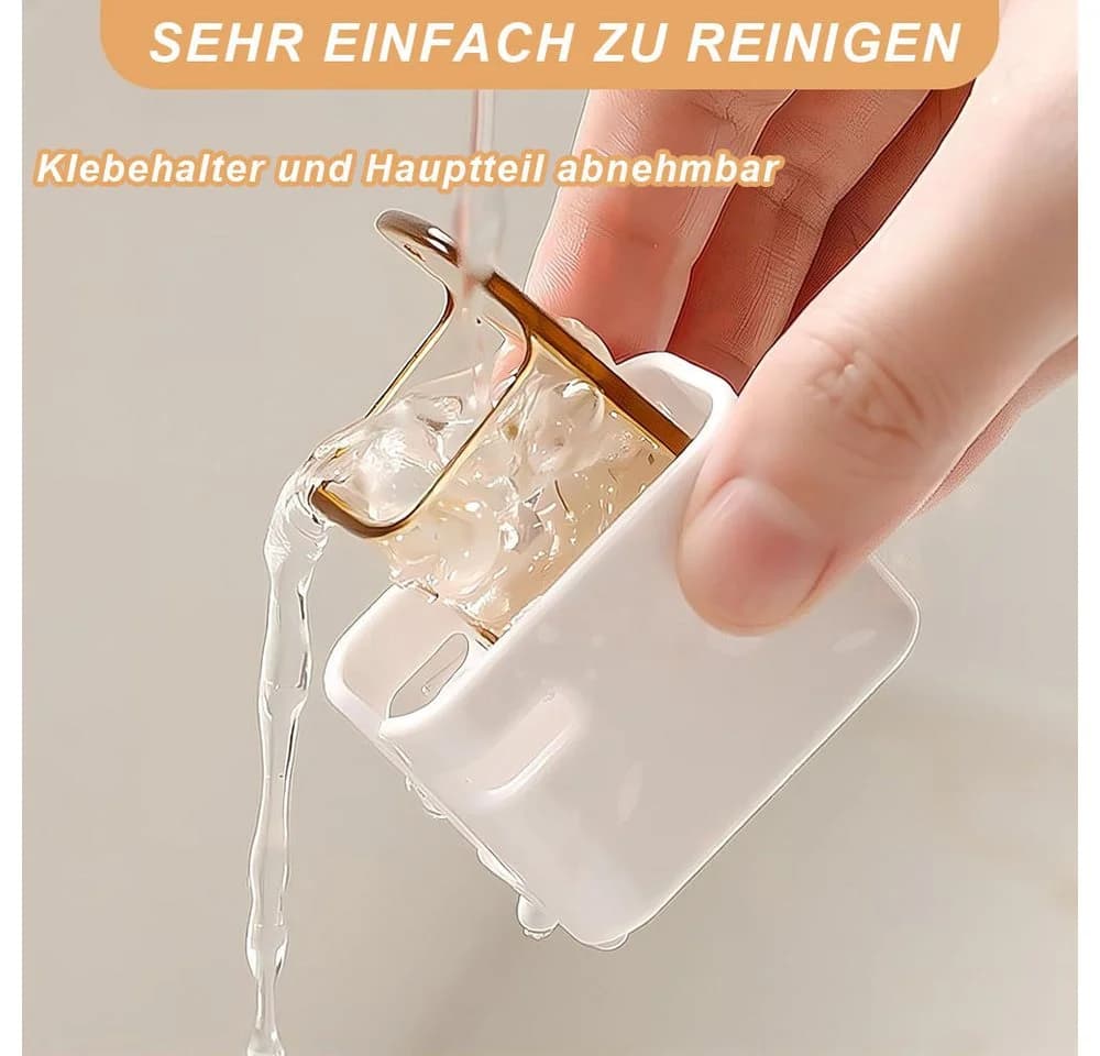 AFKSMILE Zahnbürstenhalter Wandhalterung mit Deckel Grau/Braun - Bild 5