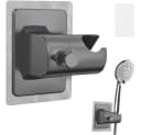 AFKSMILE Verstellbarer Brausehalter Grau Silber Klebebefestigung Bild 2
