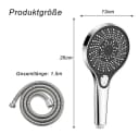 AFKSMILE Handbrause Hochdruck 1.5m Schlauch 3 Düsen Antikalk Bild 1