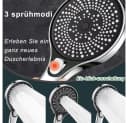 AFKSMILE Handbrause Hochdruck 1.5m Schlauch 3 Düsen Antikalk Bild 3