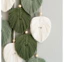 AFKSMILE Makramee Wandteppich Boho Grün mit Holzperlen Bild 3