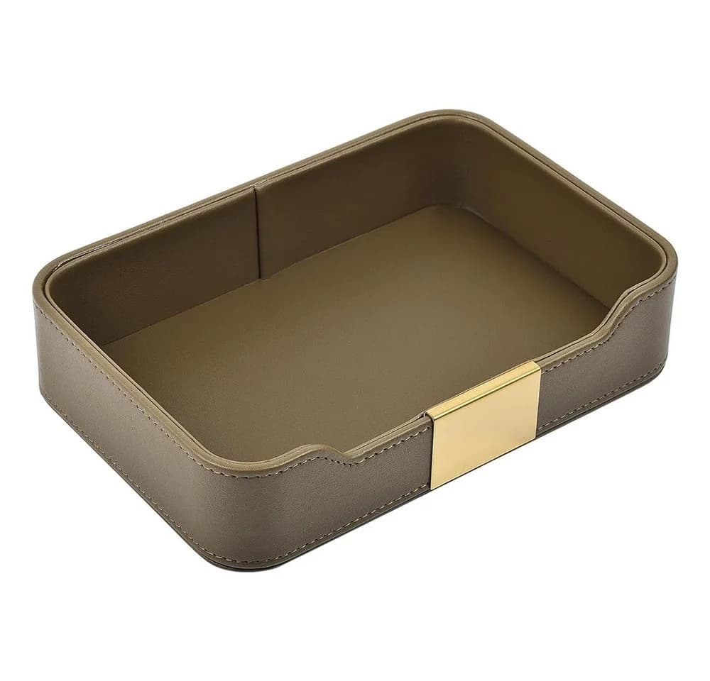 AFKSMILE Lederschale Dekotablett Schlüsselablage Organizer - Bild 2