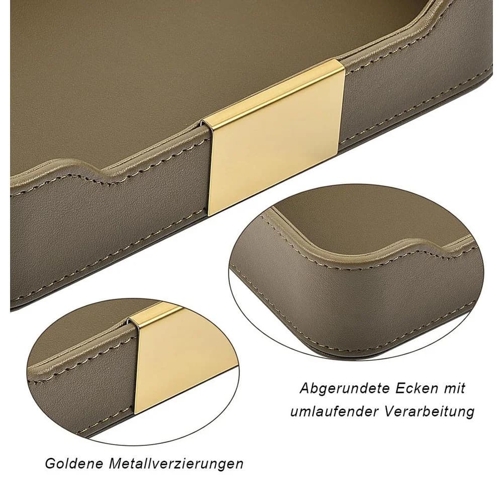 AFKSMILE Lederschale Dekotablett Schlüsselablage Organizer - Bild 3