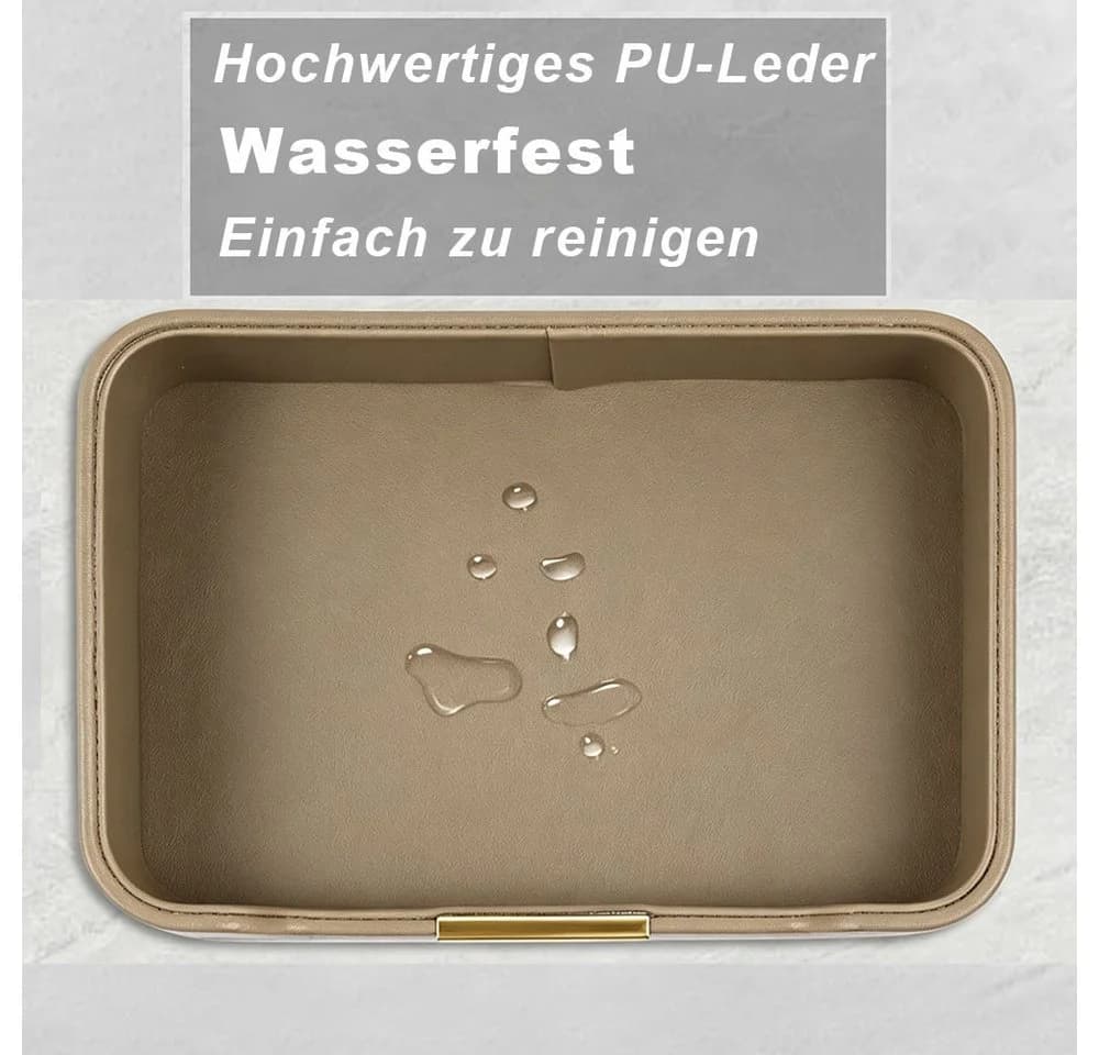 AFKSMILE Lederschale Dekotablett Schlüsselablage Organizer - Bild 4