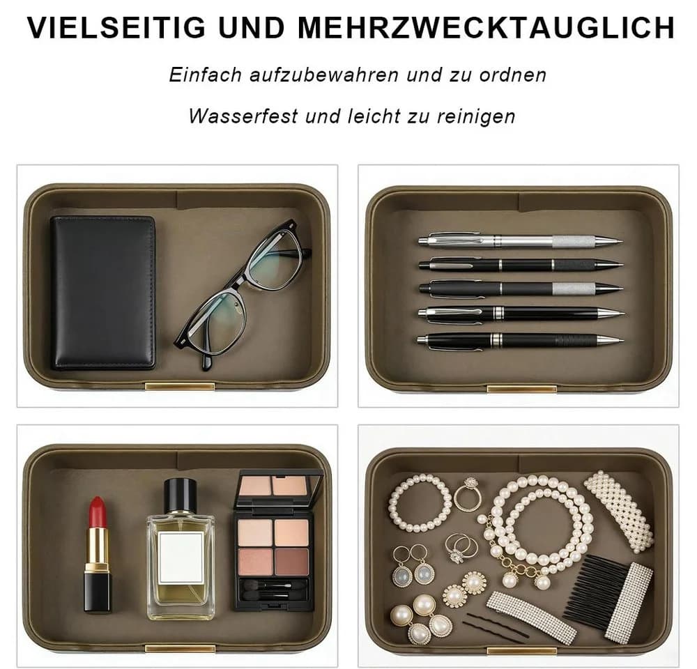 AFKSMILE Lederschale Dekotablett Schlüsselablage Organizer - Bild 5