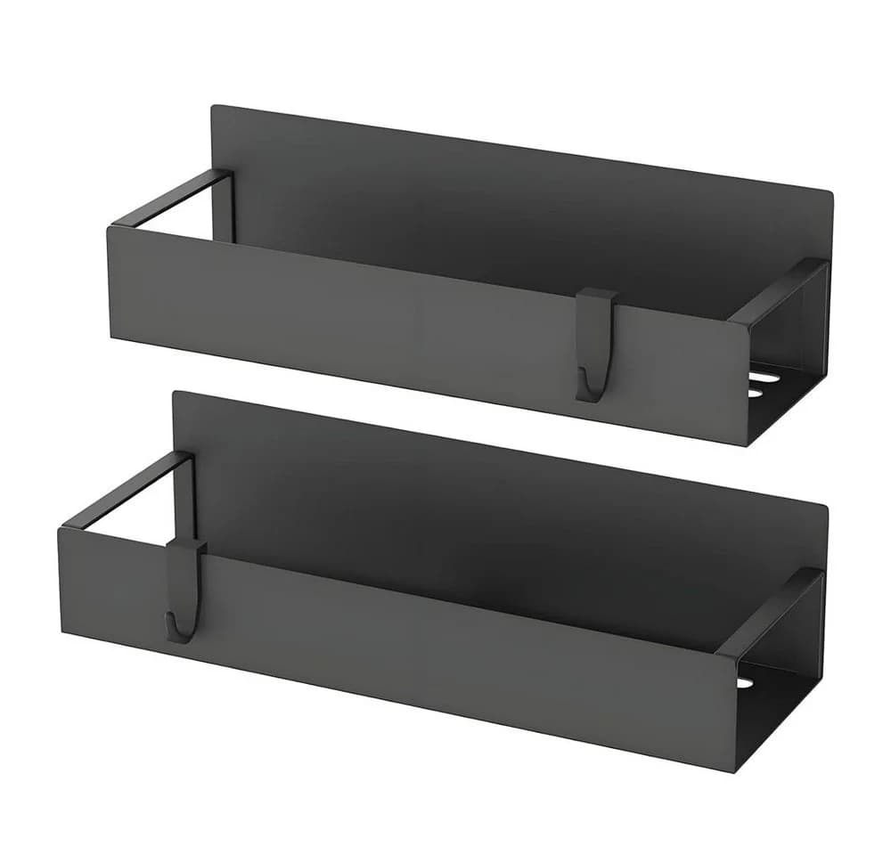 AFKSMILE Magnetisches Gewürzregal 2-tlg. Schwarz mit Haken - Bild 2
