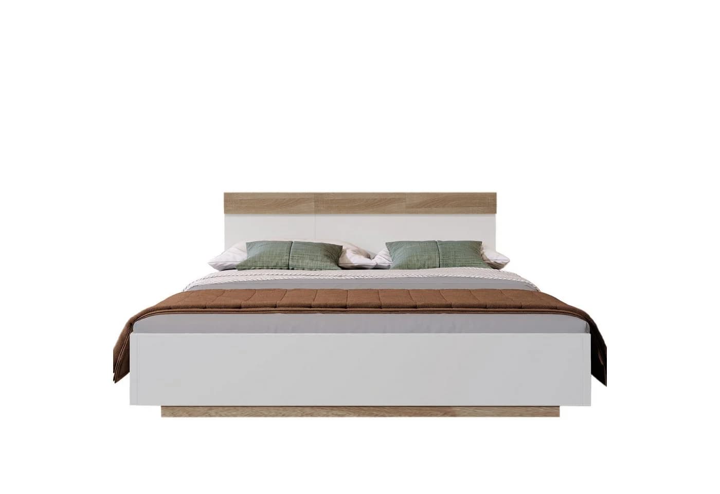 Sweiko Massivholzbett Doppelbett mit Lattenrost Kiefer Weiß - Bild 2