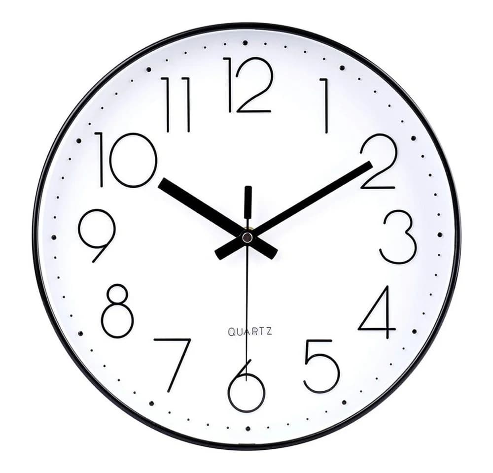 TUWENA Wanduhr 30cm Lautlos 3D Ziffern Kunststoff Modern - Bild 2