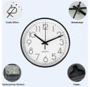 TUWENA Wanduhr 30cm Lautlos 3D Ziffern Kunststoff Modern Bild 3