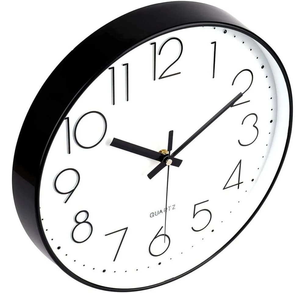 TUWENA Wanduhr 30cm Lautlos 3D Ziffern Kunststoff Modern - Bild 5