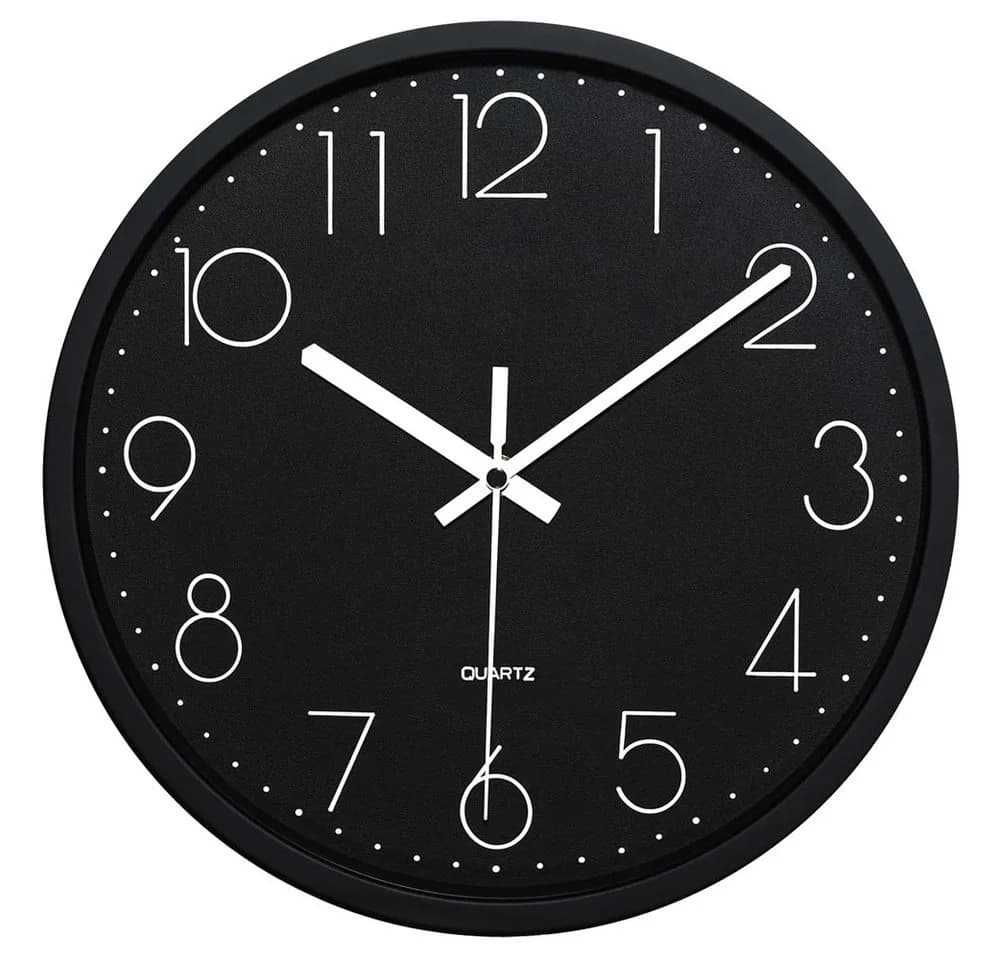 TUWENA Wanduhr 30cm Lautlos 3D Ziffern Kunststoff Modern - Bild 2