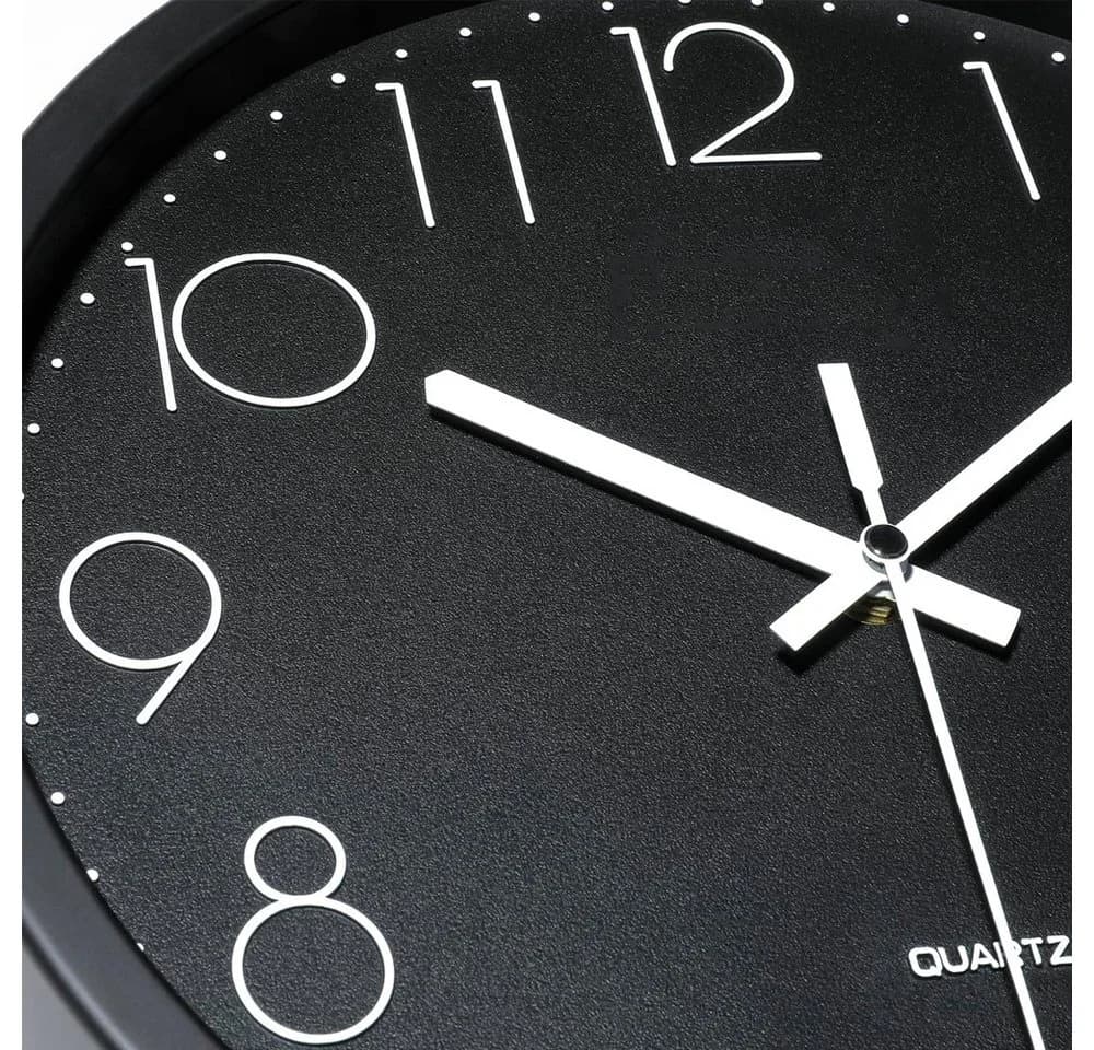 TUWENA Wanduhr 30cm Lautlos 3D Ziffern Kunststoff Modern - Bild 4