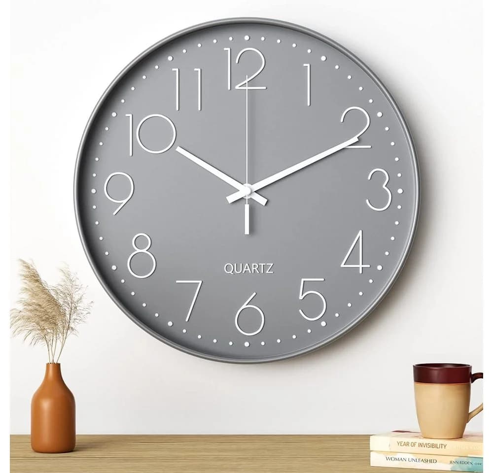 TUWENA Wanduhr 30cm Lautlos 3D Ziffern Kunststoff - Bild 2